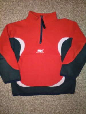HELLY HANSEN sini-puna-valkoinen fleece huppari koko 128