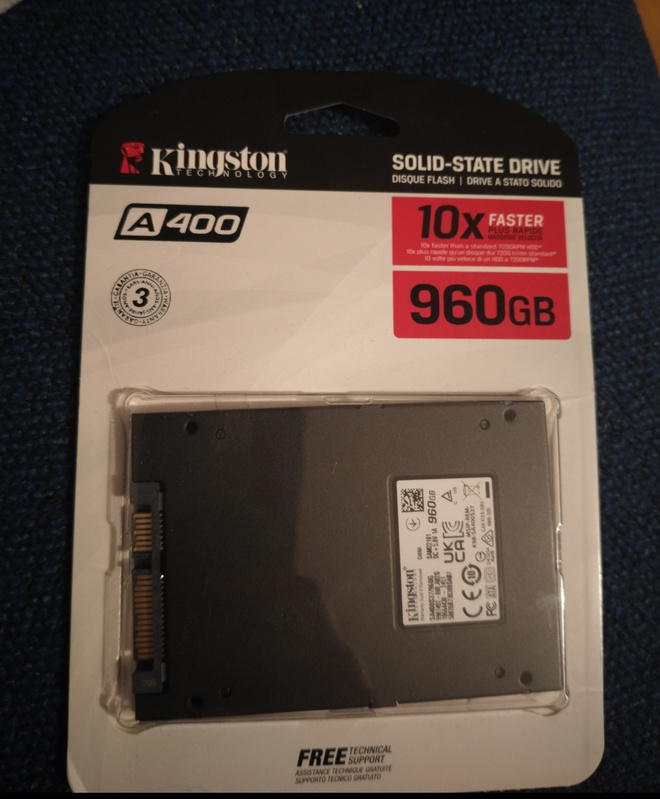 Kingston A400 960 Gt SATA3 2,5" -SSD-levy käyttämätön