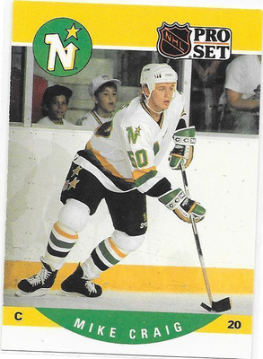 1990-91 ProSet #613 Mike Craig Minnesota North Stars RC