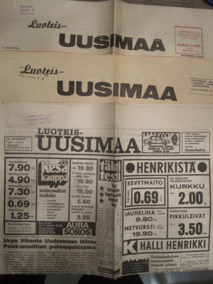 Sanomalehti: Luoteis-Uusimaa 3 kpl