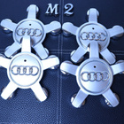 Audi vannekeskiöt – 5 – sakarainen, Kromi-harmaa – 106mm - pikkukuva 1