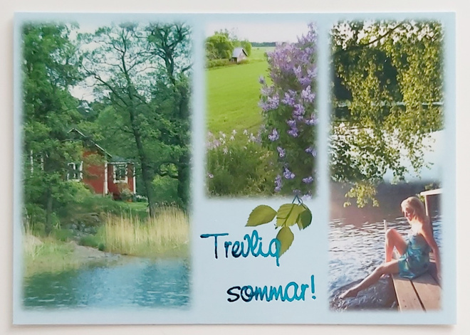 "Trevlia sommar!"-KULKEMATON POSTIKORTTI