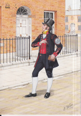 Palomies, Fireman, The London Fire Brigade. c.1820 ,    e95