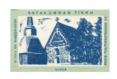 Porin Tulitikkutehdas ULVILA, Kirkko Etiketti