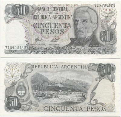 Argentiina 50 Pesos 1976 (P-301b) UNC