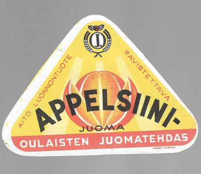 JUOMAETIKETTI OULAISTEN JUOMATEHDAS APPELSIINI-JUOMA AITO LU