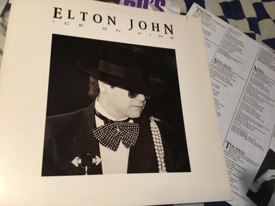 Elton John Ice on Fire 1985 Us Geffen NM LP inn
