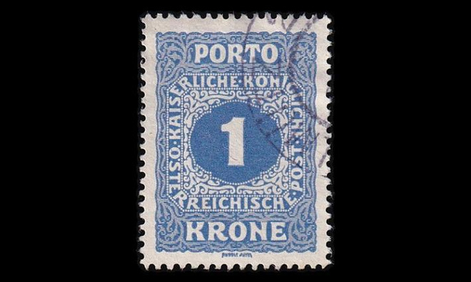 Itävalta P_55A o Porto 1 Kr (12½:13) (1916)