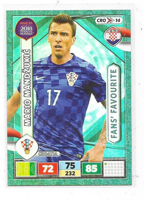 2018 Panini Adrenalyn XL Fans Fav Mario Mandzukic , Croatia