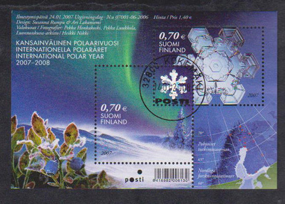 BL43, Polaarivuosi 2007 leimattu blokki.