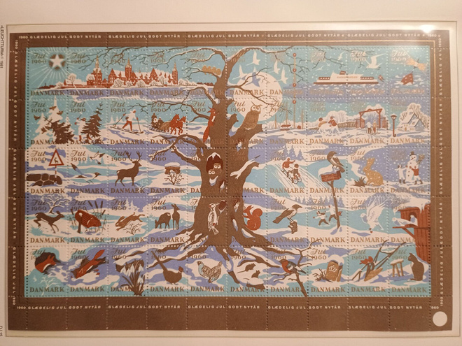 Tanska joulumerkkiarkki 1960