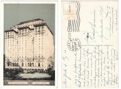 Vanha kortti, Yhdysvallat, New York, vuodelta 1933