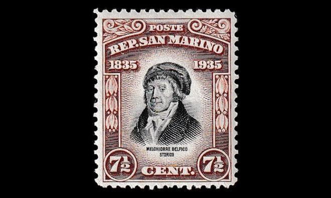 San Marino 216 ** Melchiorre Delfico 7 1/2 C (1935)