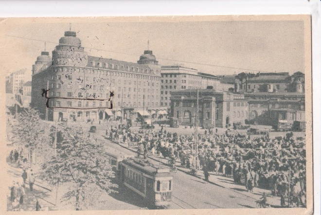 Helsinki, Hakaniemen tori -46 Ruotsiin   b505