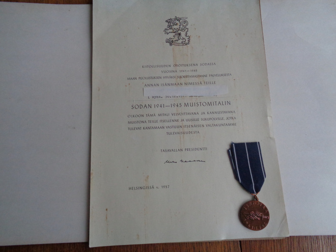 Muistomitali 1941-1945