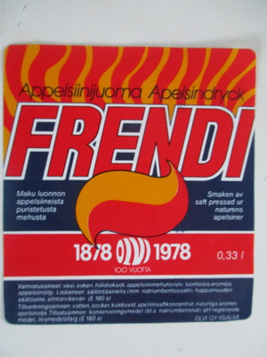 JUOMA ETIKETTI - FRENDI 1978  (K10-S87)