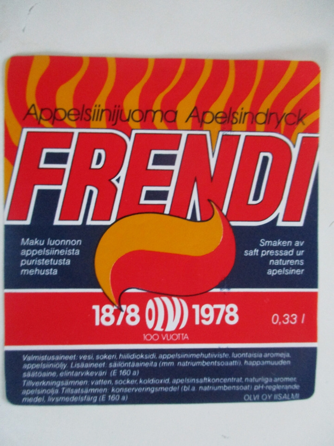 JUOMA ETIKETTI - FRENDI 1978  (K10-S87)