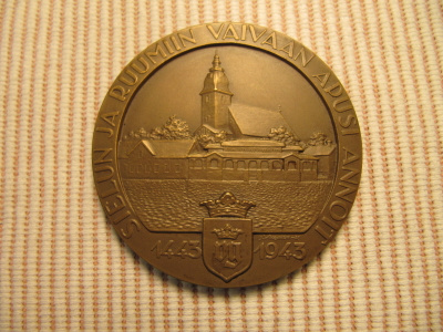 Naantali 500 V 1443-1943 mitali /Jussi Vikainen 1943