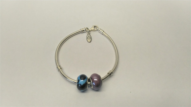Hopeinen Pandora ranneketju 19,5 cm, 2:lla helalla, 925