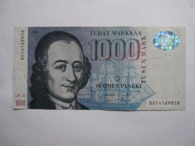 1000 markkaa 1986 Litt A