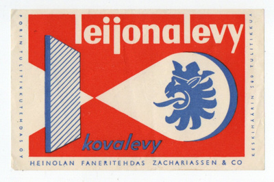Porin tulitikkutehdas Heinola Leijonalevy koko 11,2 cm X 7,1