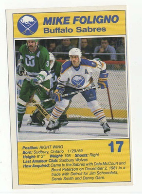 Mike Foligno Buffalo Sabres Blue Shield Team Issue