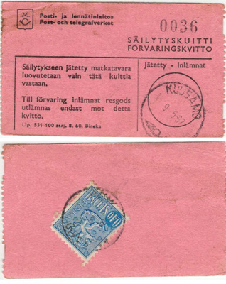 1967 M63 40p postiautoaseman säilytyskuitilla