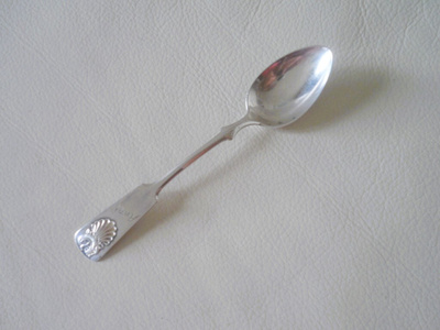 Musla leijona teelusikka Hopea v.1933