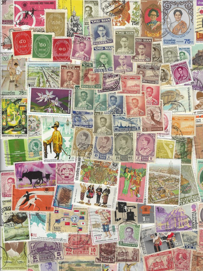 (SP002) SIAM & THAIMAA - POSTIMERKKIPAKKAUS - 100 ERILAISTA