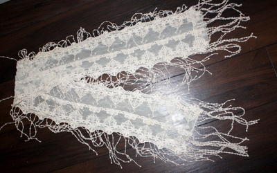 Pitsihuivi 150cm Cream luonnonvalkoinen