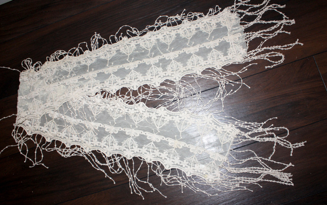 Pitsihuivi 150cm Cream luonnonvalkoinen