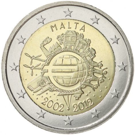 Malta 2012 2 € Euro 10 vuotta UNC