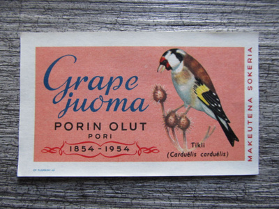 PORIN OLUT etiketti.....Grape juoma, Tikli.