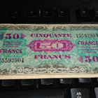 France Ranska 50 Francs 1944 Military F+ - pikkukuva 1