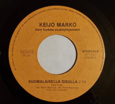 KEIJO MARKO: Suomalaisella sisulla * Jätkän san.. * FIN 1982