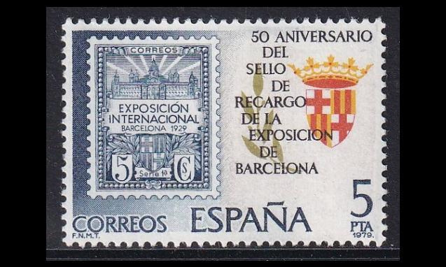 Espanja 2441 ** Barcelonan lisäveromerkit 50v (1979)