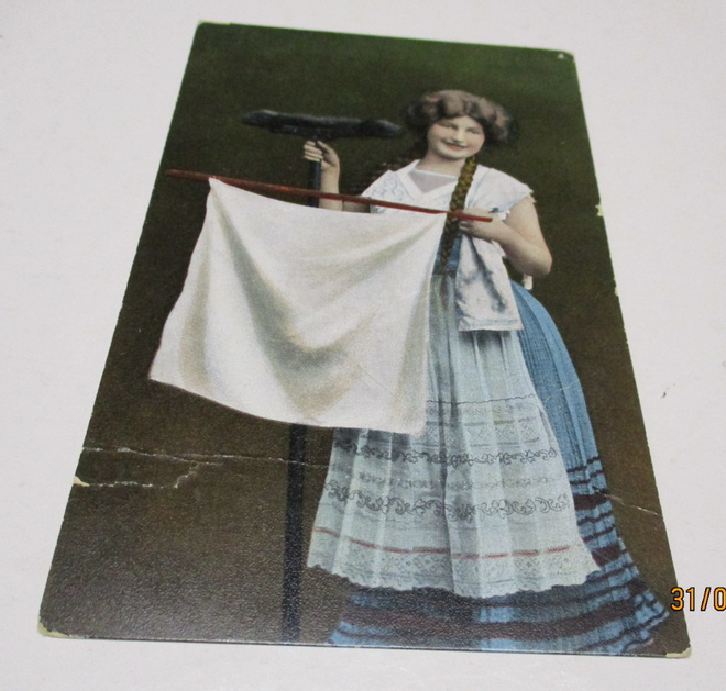 Vintage kortti Siivoojatyttö