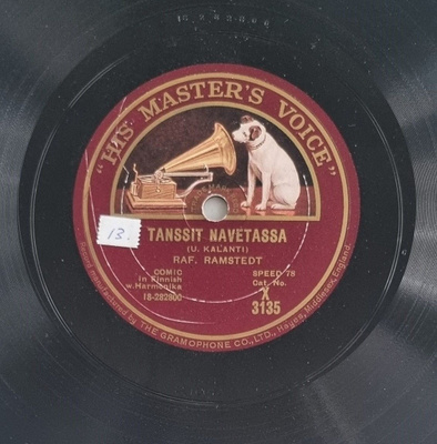 Savikiekko 1929 - Raf. Ramstedt - His Master's Voice X 3135