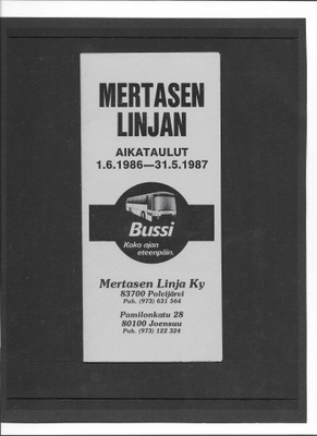 Aikataulut, Mertasen Linja, 1986-87
