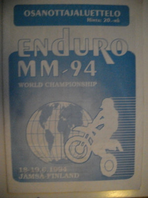 Enduro MM-94. Jämsä 1994. Osanottajaluettelo (26.11)