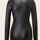 Sexy shortsipituinen musta PVC CATSUIT M - pikkukuva 2