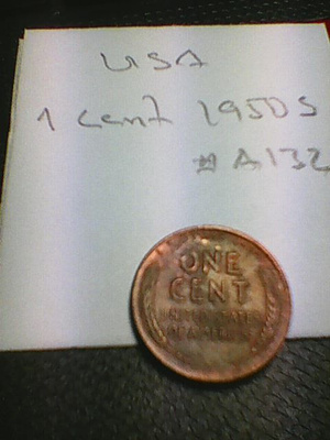 USA 1 cent 1950S, km#A132