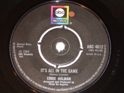 7" EDDIE HOLMAN - It's All In The Game single 1969 soul EX-