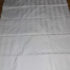 Valkoinen pystyraita sisustuskangas  140x140cm - pikkukuva 2