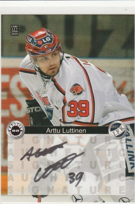 2008/09 Cardset Signature Arttu Luttinen HIFK