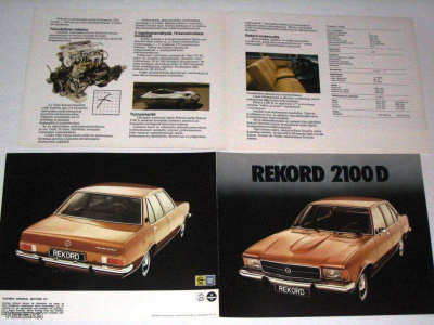 1973 Opel Rekord 2100 D Diesel esite - KUIN UUSI  -suom