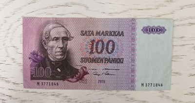 100 markkaa 1976