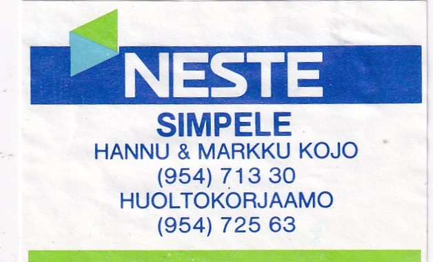 Simpele, Hannu & Markku Kojo  , NESTE   6/8