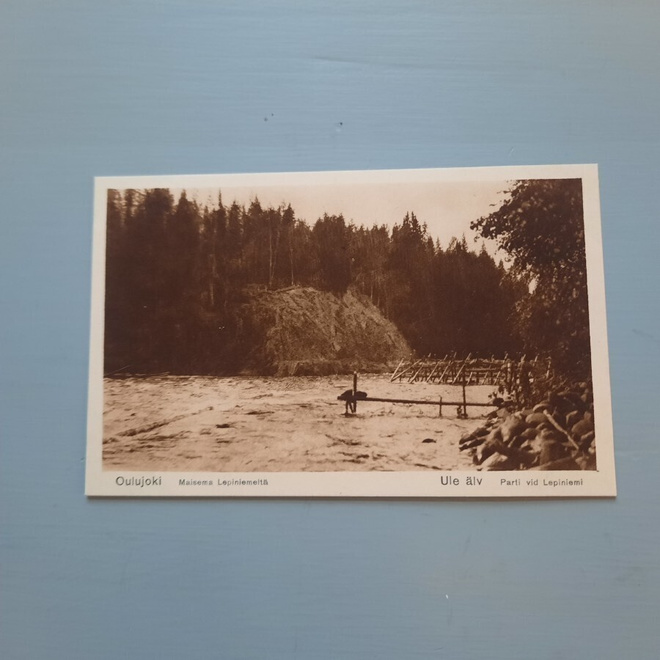 PK Oulujoki, maisema "Lepiniemeltä" * kalastus lohipato