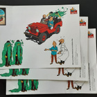 3 kpl tarra-arkki Tintin auto Edition Atlas keräilysarjasta - pikkukuva 2